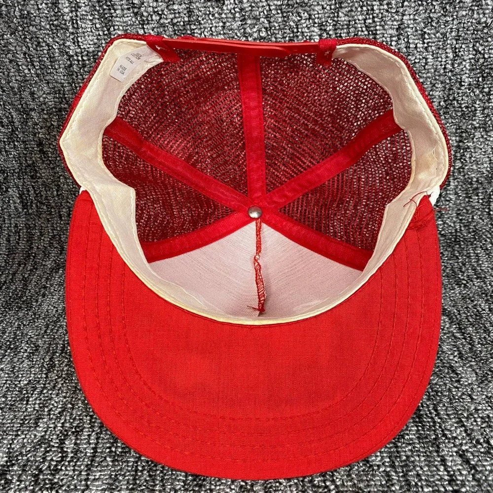 Vintage Coca Cola Trucker Hat Red Rope Mesh Snapback Cap Script Made In USA